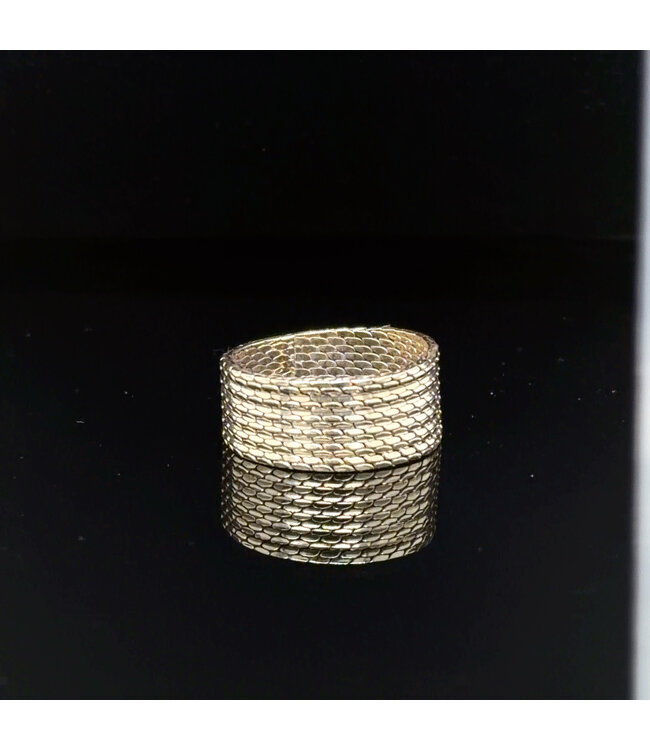 Flexibler Gelbgoldring, 14 Karat, Groesse 17,5