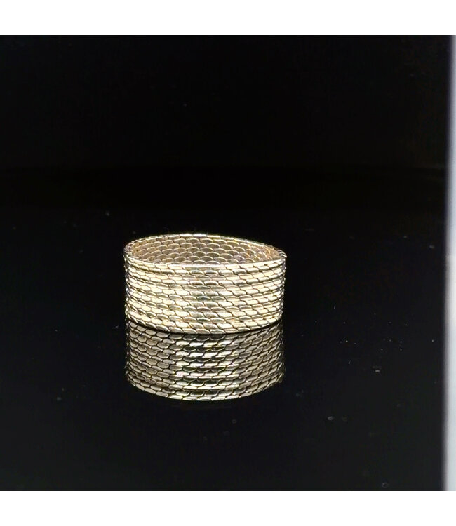 Flexibele geelgouden ring 14 karaat maat 17,5