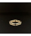 Square 14-karat yellow gold ring, size 16.25