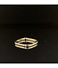 Geelgouden vierkante ring 14 karaat maat 16,25
