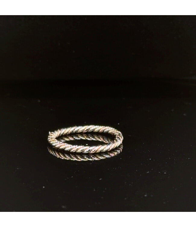 Tricolor-Gold-Designring, 14 Karat, Groesse 16,5