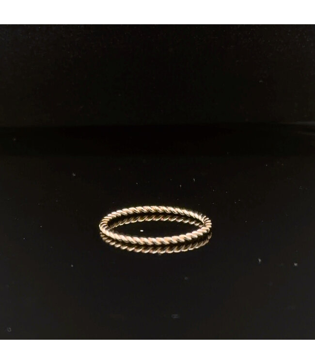 Gedrehter Gelbgoldring, 14 Karat, Groesse 16