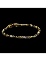 Occasions Bicolor gouden armband 14 karaat 19 cm