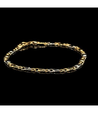 14-karat bicolour gold bracelet, 19 cm
