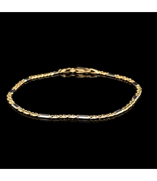 14-karat bicolour gold bracelet, 19 cm