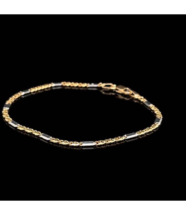 14-karat bicolour gold bracelet, 19 cm