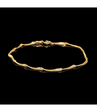 Gelbgold-Designarmband, 14 Karat, 19 cm
