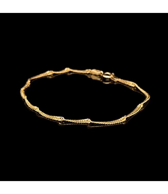 Gelbgold-Designarmband, 14 Karat, 19 cm