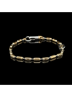 Occasions Massives Bicolor-Gold-Designarmband, 18 Karat, 18,5 cm