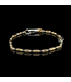 Massives Bicolor-Gold-Designarmband, 18 Karat, 18,5 cm