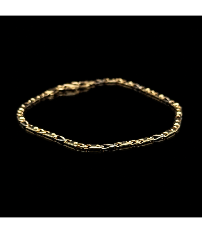 14-karat bicolour gold bracelet, 19.5 cm