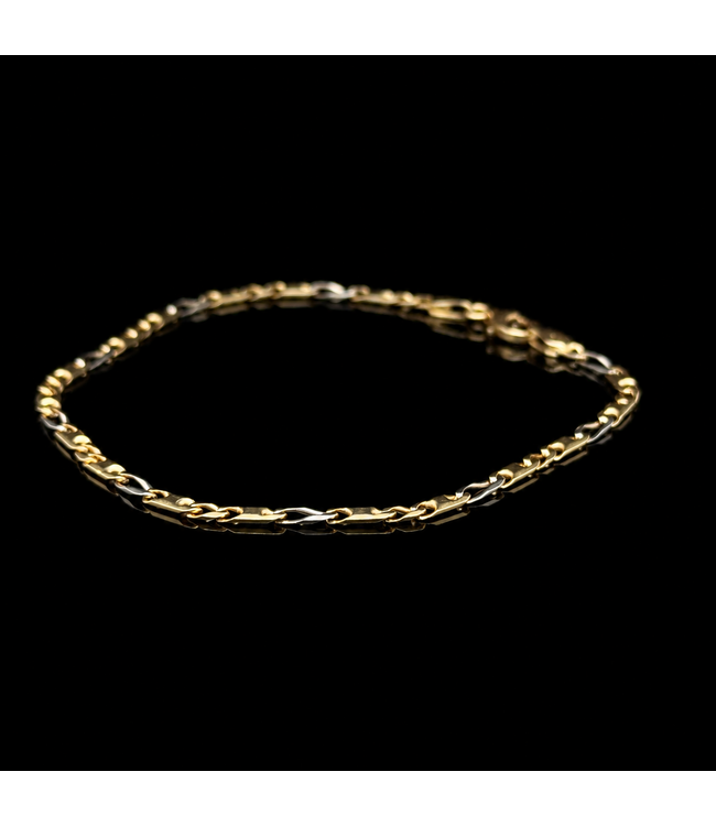 14-karat bicolour gold bracelet, 19.5 cm