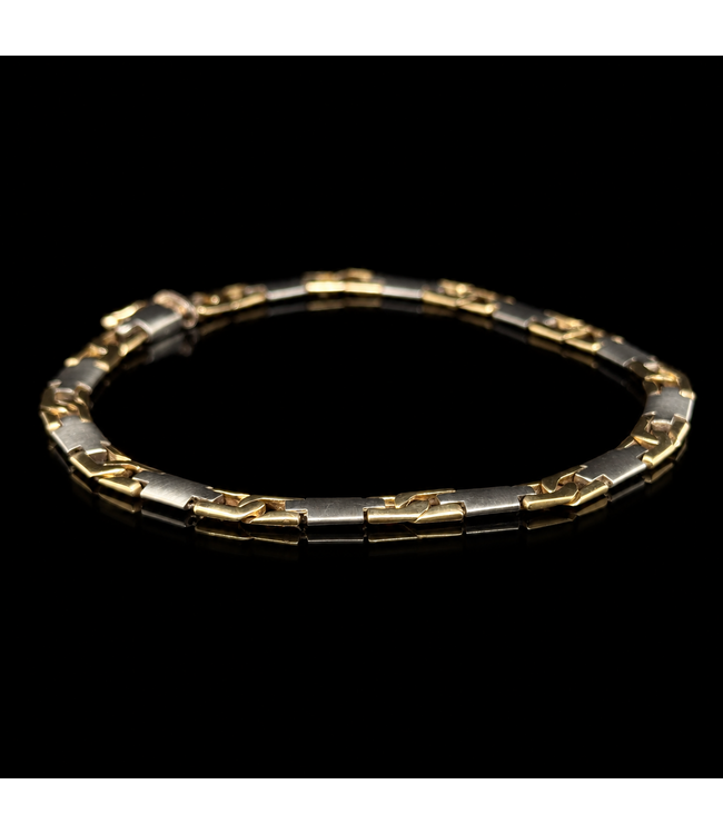 14-karat bicolour gold bracelet, 21.5 cm