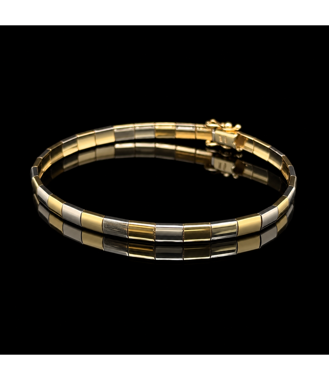14-karat yellow and white gold bracelet, 19.5 cm