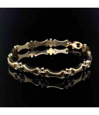 Bicolor-Goldarmband, 14 Karat, 19 cm