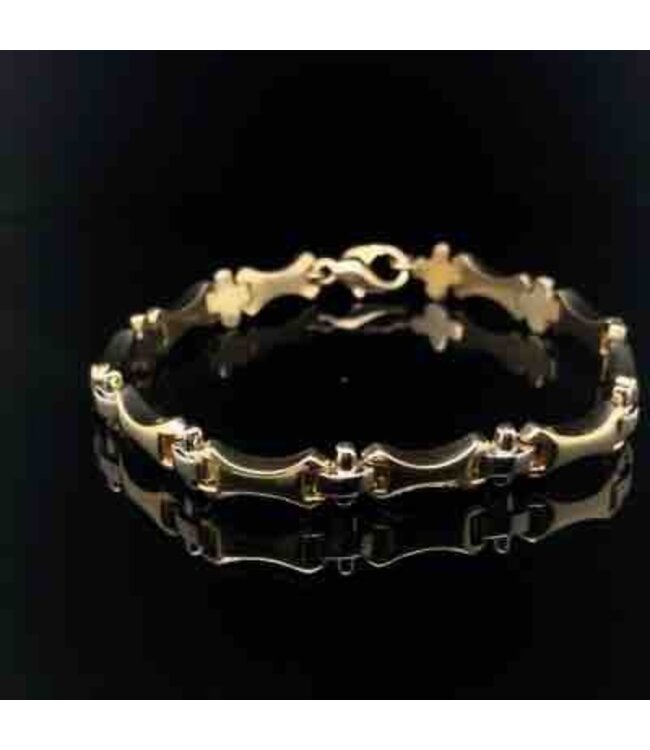 Bicolor-Goldarmband, 14 Karat, 19 cm