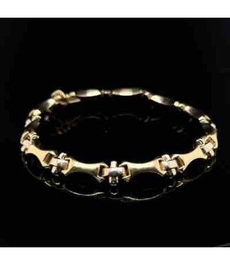 Bicolor gouden armband 14 karaat 19,5 cm