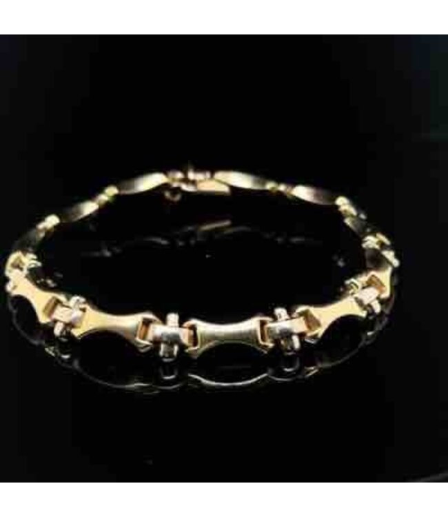 14-karat bicolour gold bracelet, 19.5 cm