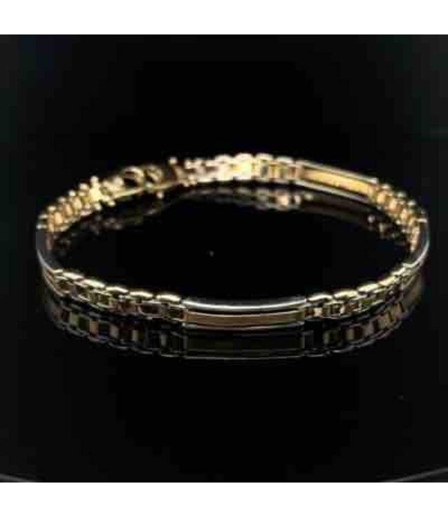 Bicolor-Goldarmband im Stift-Design, 14 Karat, 21,5 cm