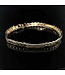 Bicolor gouden pennenarmband 14 karaat 21,5 cm