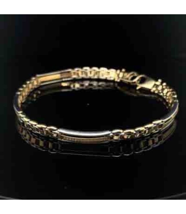 14-karat bicolour gold pin-link bracelet, 21.5 cm