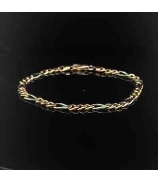 14-karat bicolour gold bracelet, 18 cm