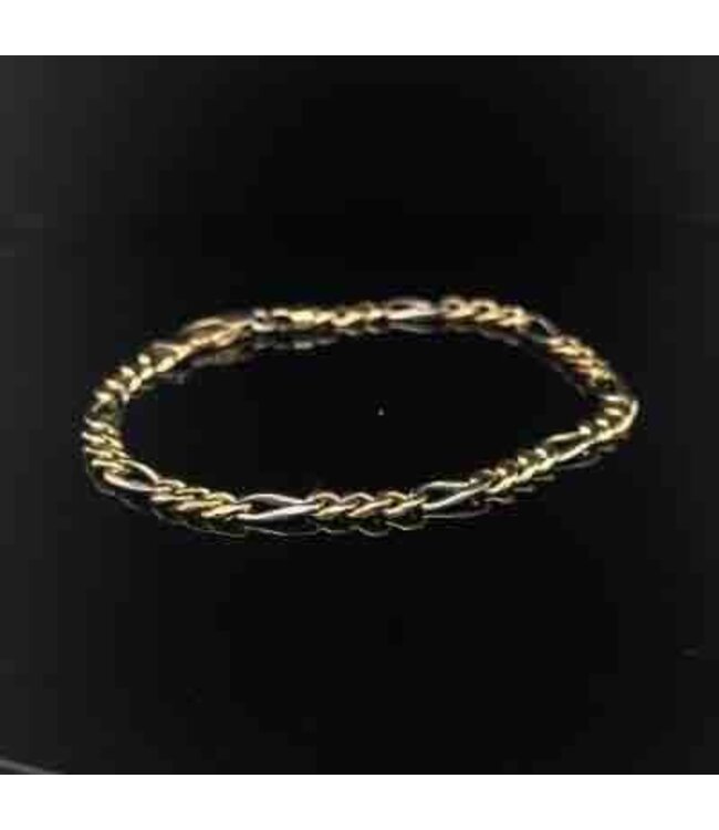 14-karat bicolour gold bracelet, 18 cm