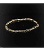 14-karat bicolour gold bracelet, 18 cm