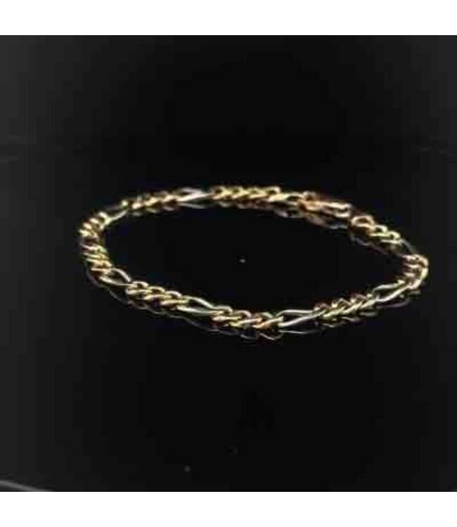 Bicolor gouden armband 14 karaat 18 cm