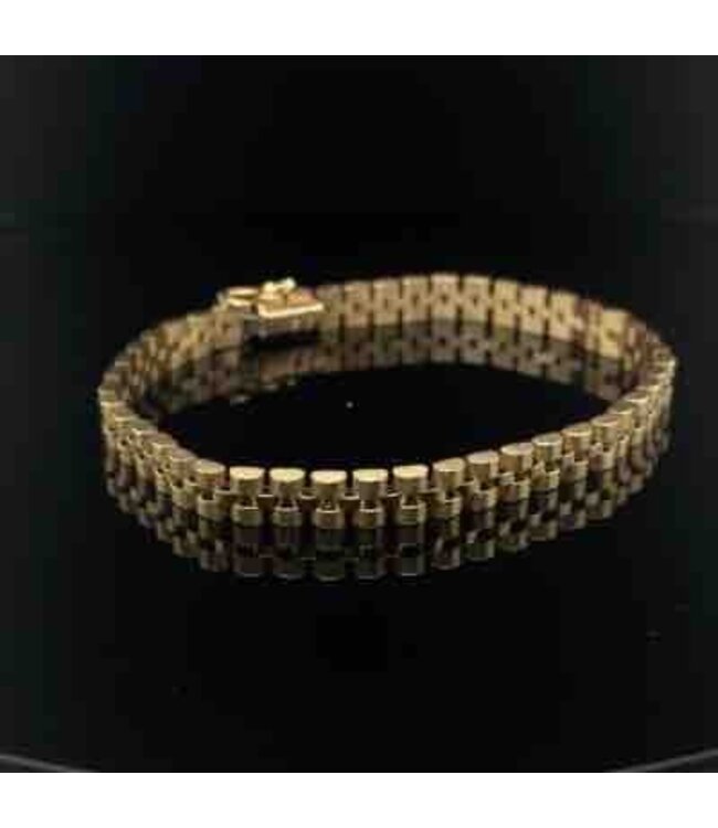 Gelbgoldarmband im Rolex-Stil, 14 Karat, 18 cm