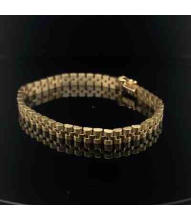 Gelbgoldarmband im Rolex-Stil, 14 Karat, 18 cm