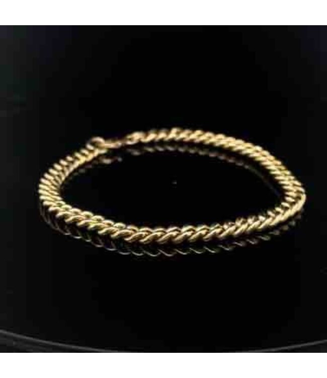 Gelbgold-Panzerarmband, 14 Karat, 19,5 cm
