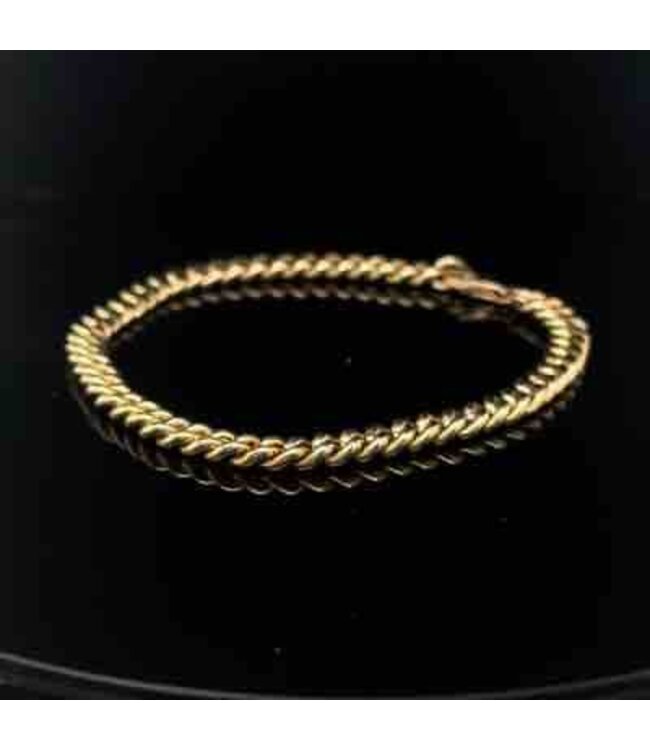 Gelbgold-Panzerarmband, 14 Karat, 19,5 cm