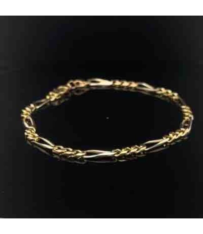 Bicolor-Goldarmband, 18 Karat, mit 14-Karat-Verschluss, 21 cm