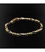 Bicolor gouden armband 18 karaat met 14 karaat slot 21 cm