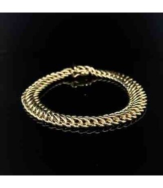 Brede gouden armband 14 karaat 18,5 cm