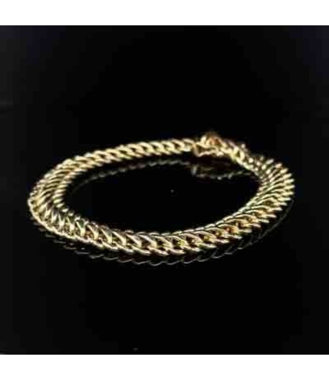 Wide 14-karat gold bracelet, 18.5 cm
