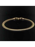 Occasions Platte geelgouden slangenarmband 14 karaat 20,5 cm