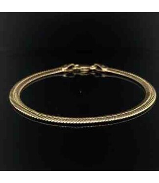 Occasions Flaches Gelbgold-Schlangenarmband, 14 Karat, 20,5 cm