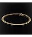 Platte geelgouden slangenarmband 14 karaat 20,5 cm
