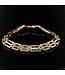 Bicolor-Goldarmband, 14 Karat, 20 cm