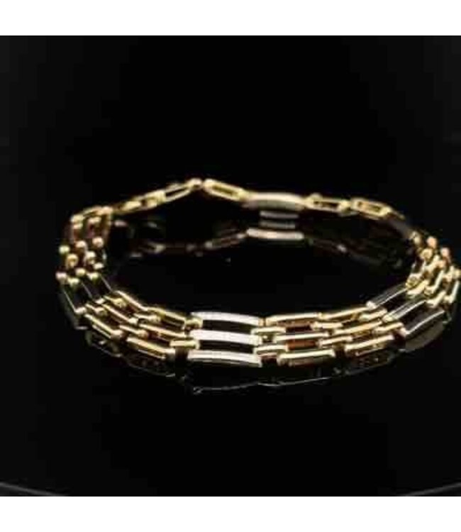 Bicolor-Goldarmband, 14 Karat, 20 cm