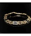 Bicolor gouden armband 14 karaat 20 cm