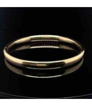 Hollow 14-karat yellow gold bangle, 62.90 mm diameter, 4 mm thick