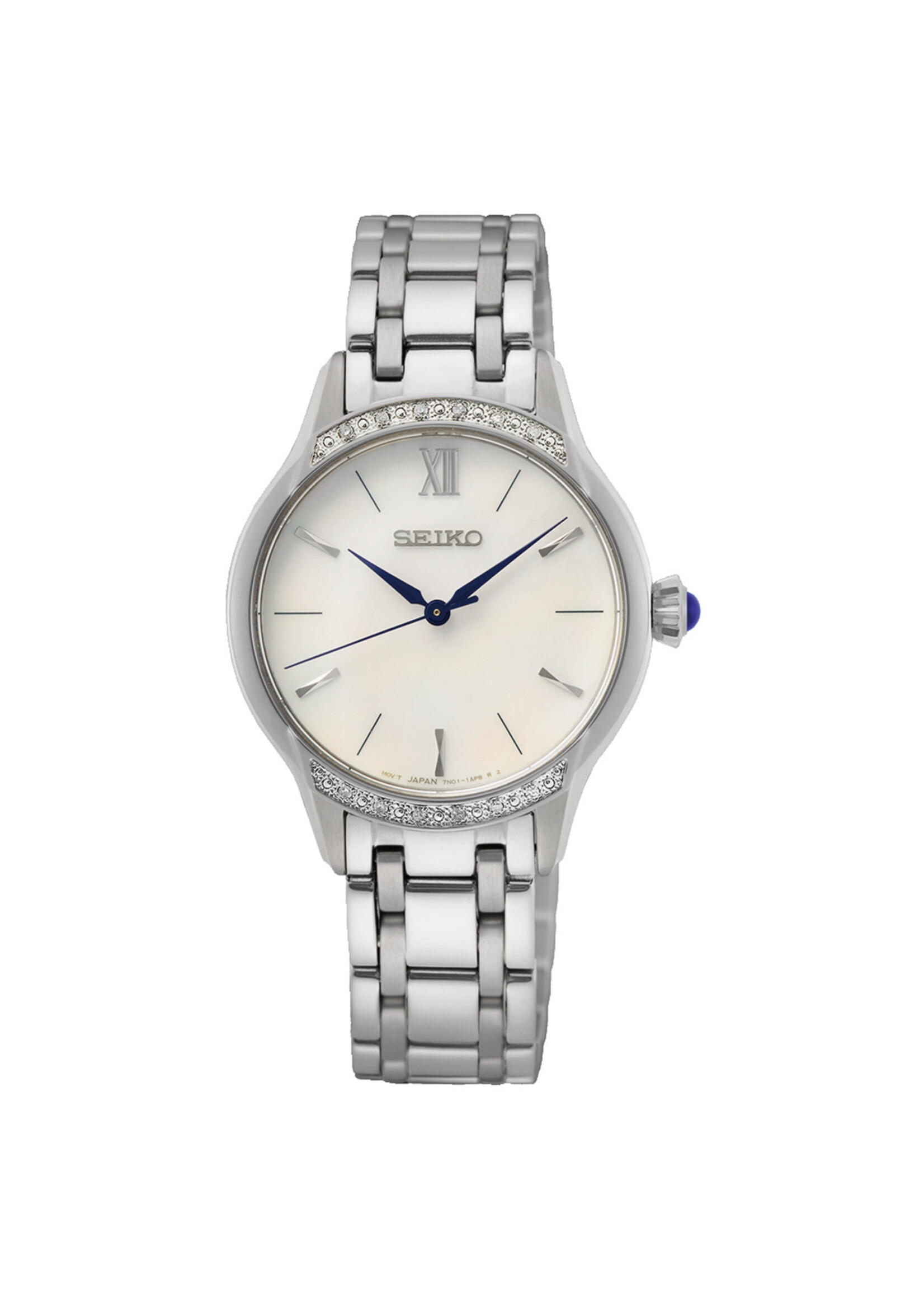 Seiko SRZ543P1 dameshorloge met parelmoer en diamanten
