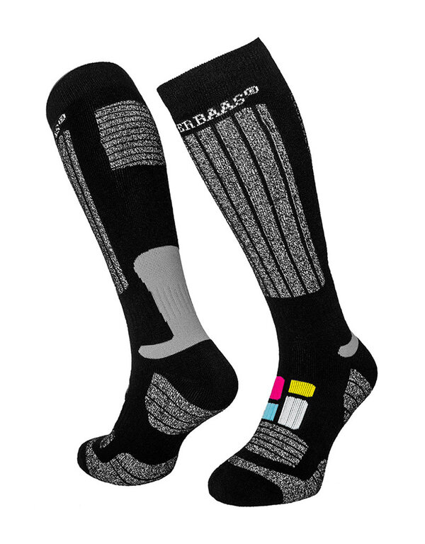 Poederbaas SS001 - Ski sokken senior 2-Pack Black