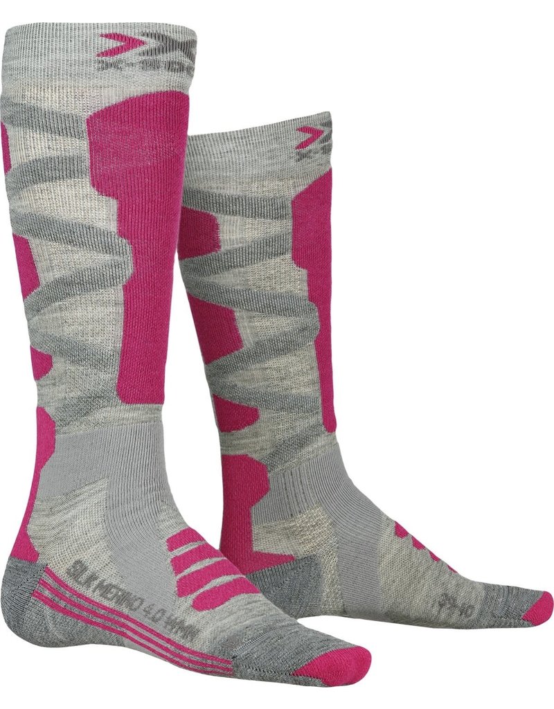 X-Socks Ski Silk Merino 4.0 Women Socks Grey Pink