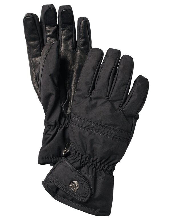 Hestra Primaloft Leather Female 5-finger Black