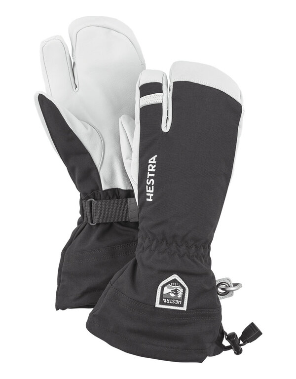 Hestra Army Leather Heli Ski 3-vinger Handschoenen Zwart