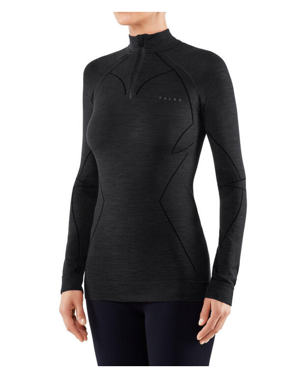 Falke Wool Tech Zip Shirt Regular W Black